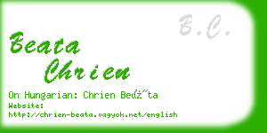 beata chrien business card